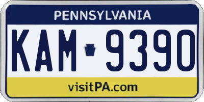 PA license plate KAM9390
