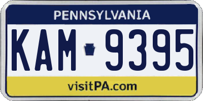 PA license plate KAM9395