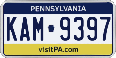 PA license plate KAM9397