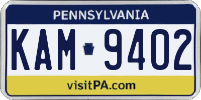 PA license plate KAM9402