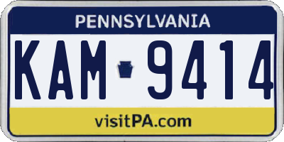 PA license plate KAM9414