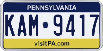 PA license plate KAM9417