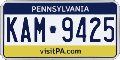 PA license plate KAM9425