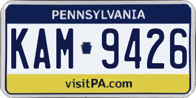 PA license plate KAM9426