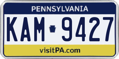 PA license plate KAM9427
