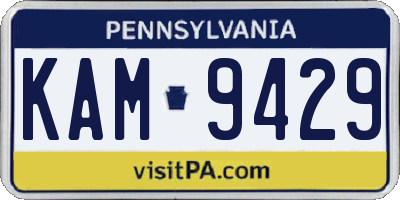 PA license plate KAM9429