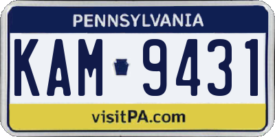 PA license plate KAM9431