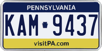 PA license plate KAM9437