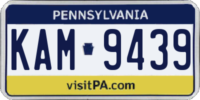 PA license plate KAM9439
