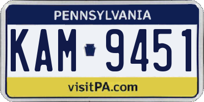 PA license plate KAM9451