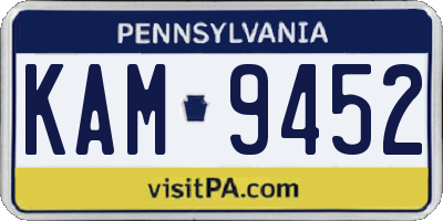 PA license plate KAM9452