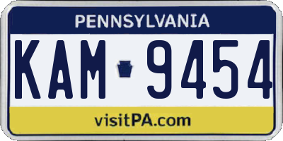 PA license plate KAM9454
