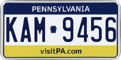 PA license plate KAM9456