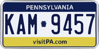 PA license plate KAM9457