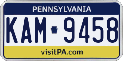 PA license plate KAM9458