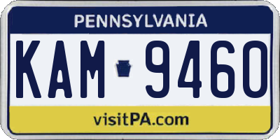 PA license plate KAM9460