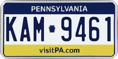 PA license plate KAM9461