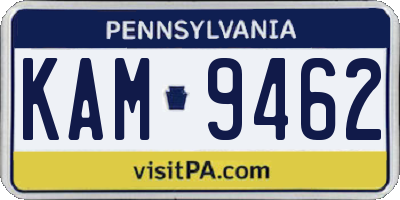 PA license plate KAM9462