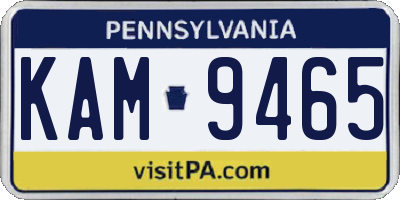 PA license plate KAM9465