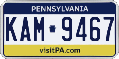 PA license plate KAM9467