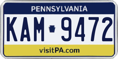 PA license plate KAM9472