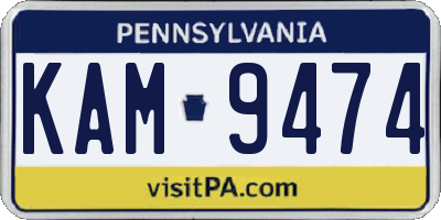 PA license plate KAM9474