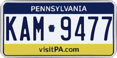 PA license plate KAM9477