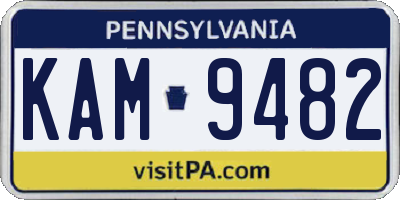 PA license plate KAM9482