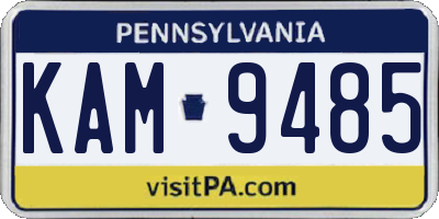 PA license plate KAM9485