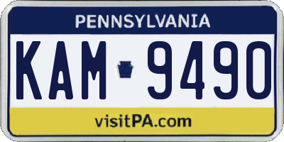 PA license plate KAM9490