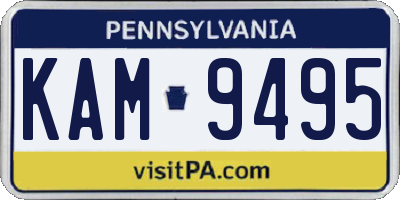 PA license plate KAM9495