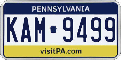 PA license plate KAM9499