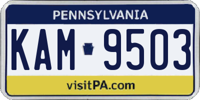 PA license plate KAM9503