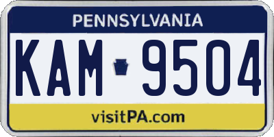 PA license plate KAM9504
