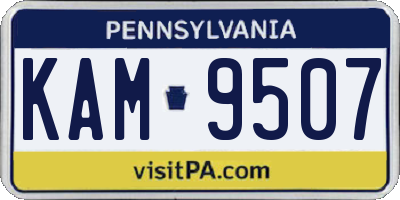 PA license plate KAM9507
