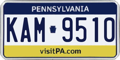 PA license plate KAM9510