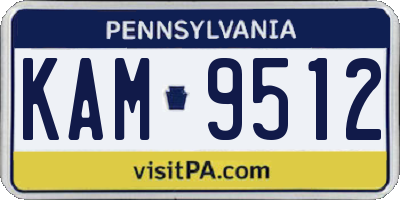 PA license plate KAM9512