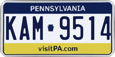 PA license plate KAM9514