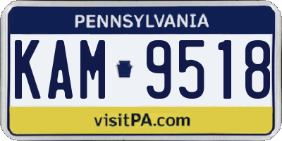 PA license plate KAM9518