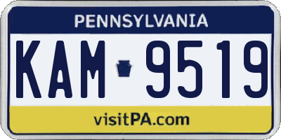 PA license plate KAM9519