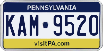 PA license plate KAM9520