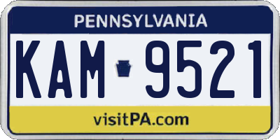 PA license plate KAM9521