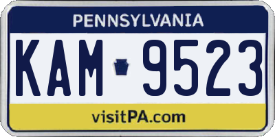 PA license plate KAM9523