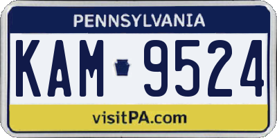 PA license plate KAM9524