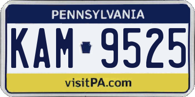 PA license plate KAM9525