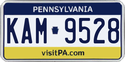 PA license plate KAM9528