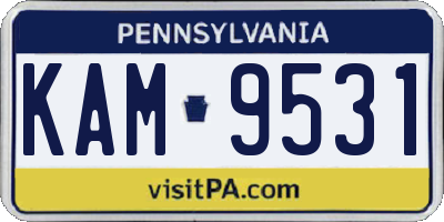 PA license plate KAM9531