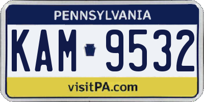 PA license plate KAM9532