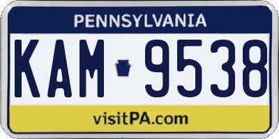 PA license plate KAM9538