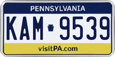 PA license plate KAM9539